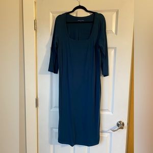 Universal Standard Square Neck Cocoon Dress in True Blue XS EUC